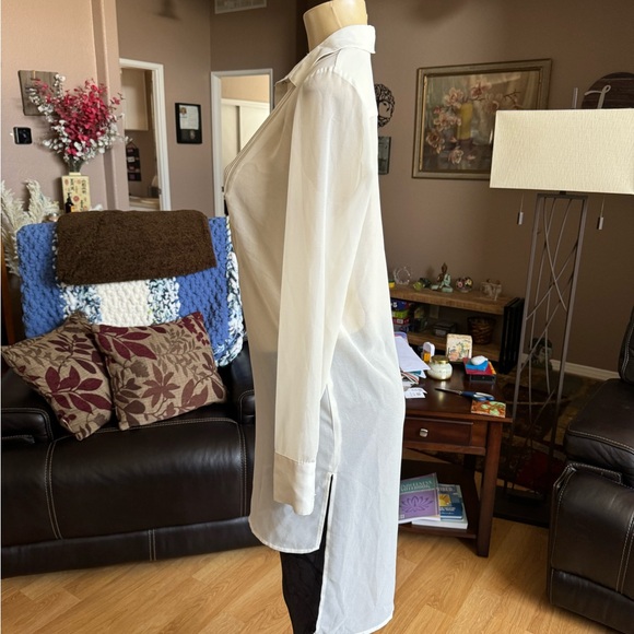 BCBGENERATION vintage white long sleeve Vneck blouse-size S - Picture 7 of 9